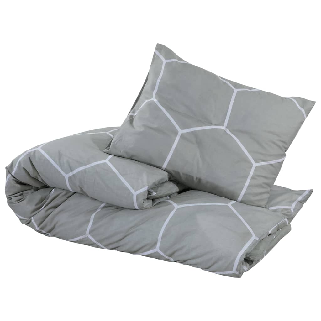 Duvet Cover Set Grey 135x200 cm Cotton