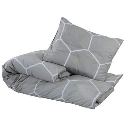 Duvet Cover Set Grey 225x220 cm Cotton