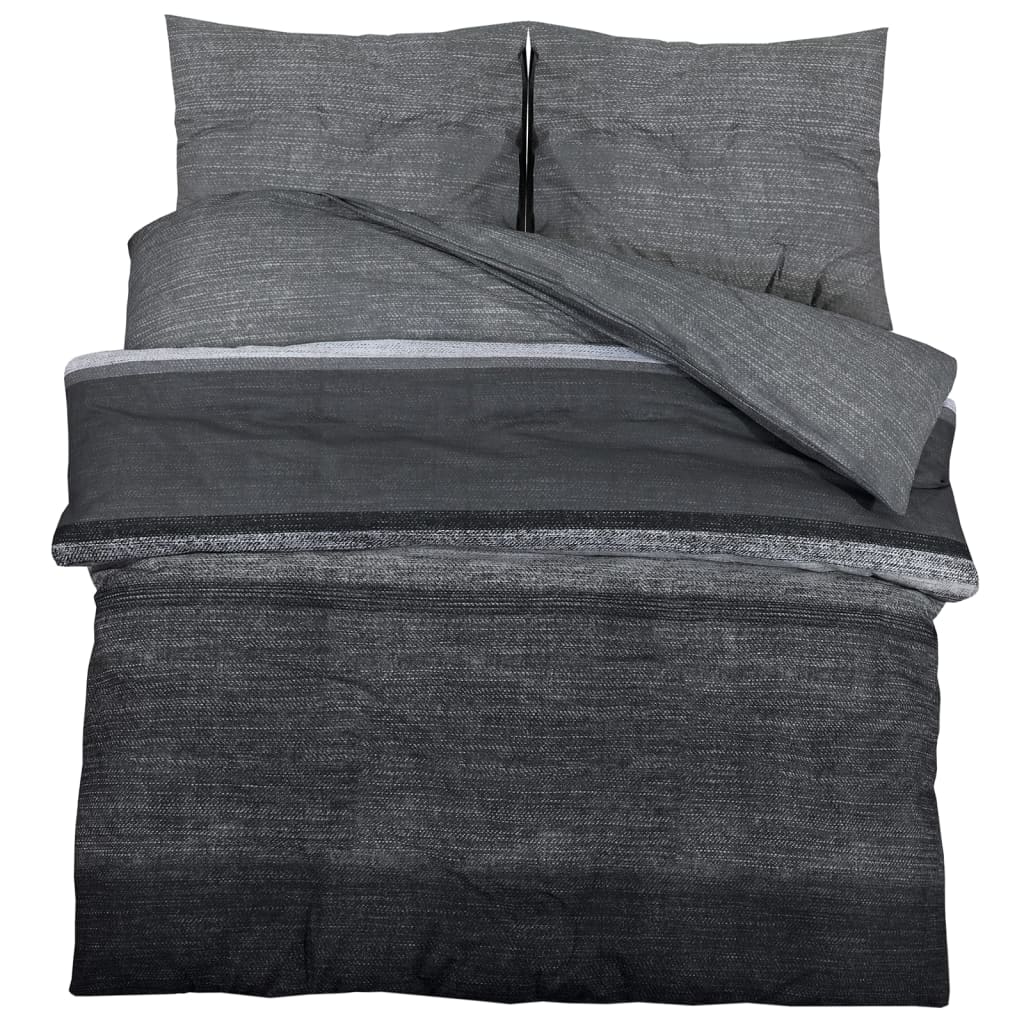 Duvet Cover Set Dark Grey 135x200 cm Cotton