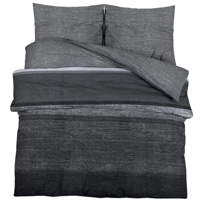 Duvet Cover Set Dark Grey 155x220 cm Cotton