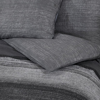 Duvet Cover Set Dark Grey 200x220 cm Cotton