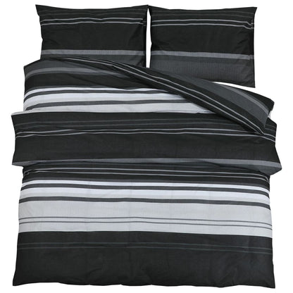 Duvet Cover Set Black and White 135x200 cm Cotton