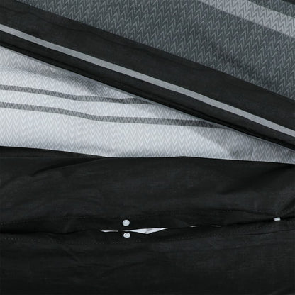 Duvet Cover Set Black and White 135x200 cm Cotton