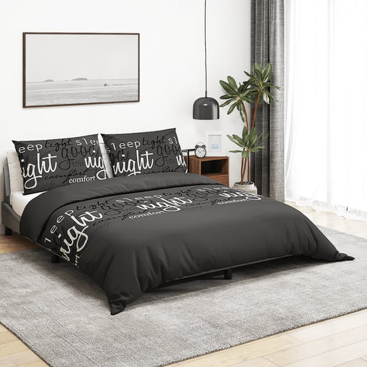 Duvet Cover Set Black 140x200 cm Cotton