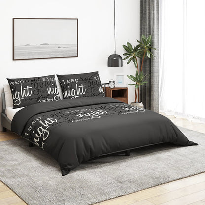 Duvet Cover Set Black 200x200 cm Cotton