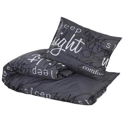 Duvet Cover Set Black 260x240 cm Cotton