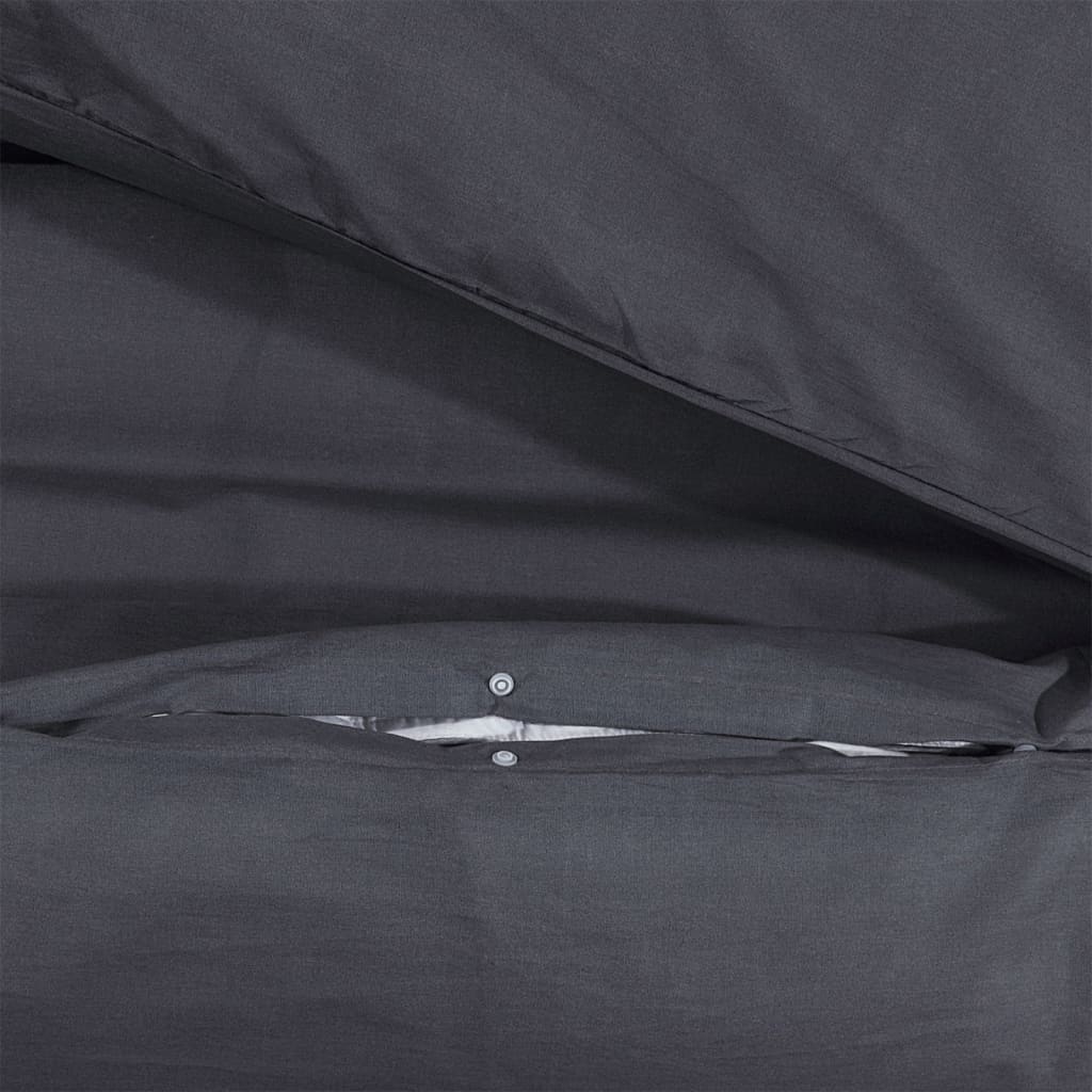 Duvet Cover Set Black 260x240 cm Cotton