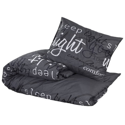 Duvet Cover Set Black 200x220 cm Cotton