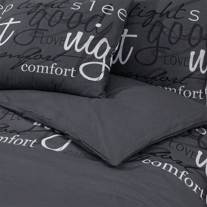 Duvet Cover Set Black 200x220 cm Cotton