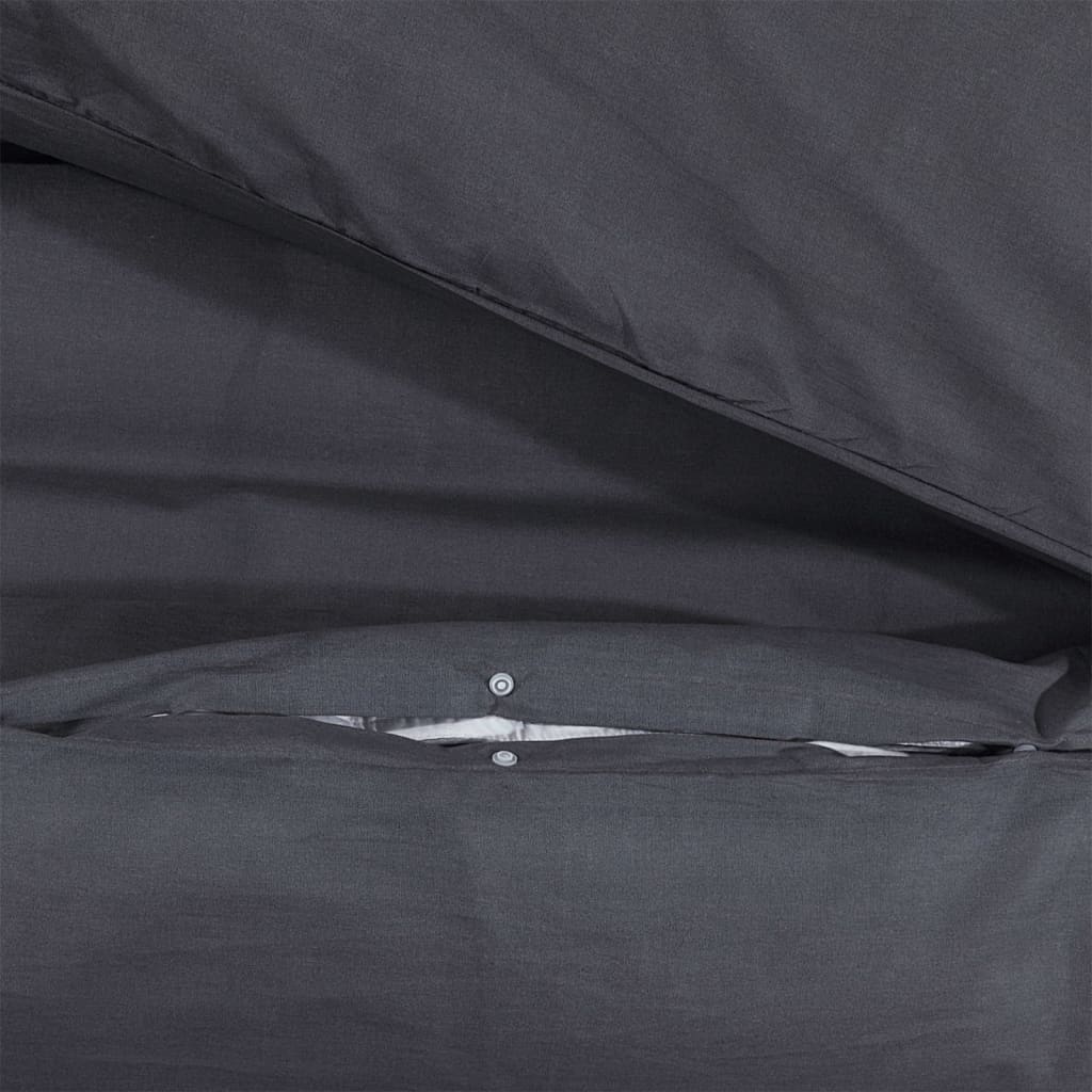 Duvet Cover Set Black 260x220 cm Cotton