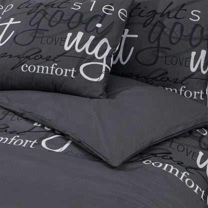 Duvet Cover Set Black 260x220 cm Cotton