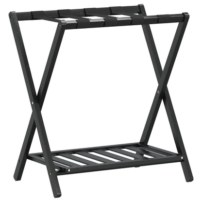 Luggage Rack Black 68x38x58 cm Bamboo