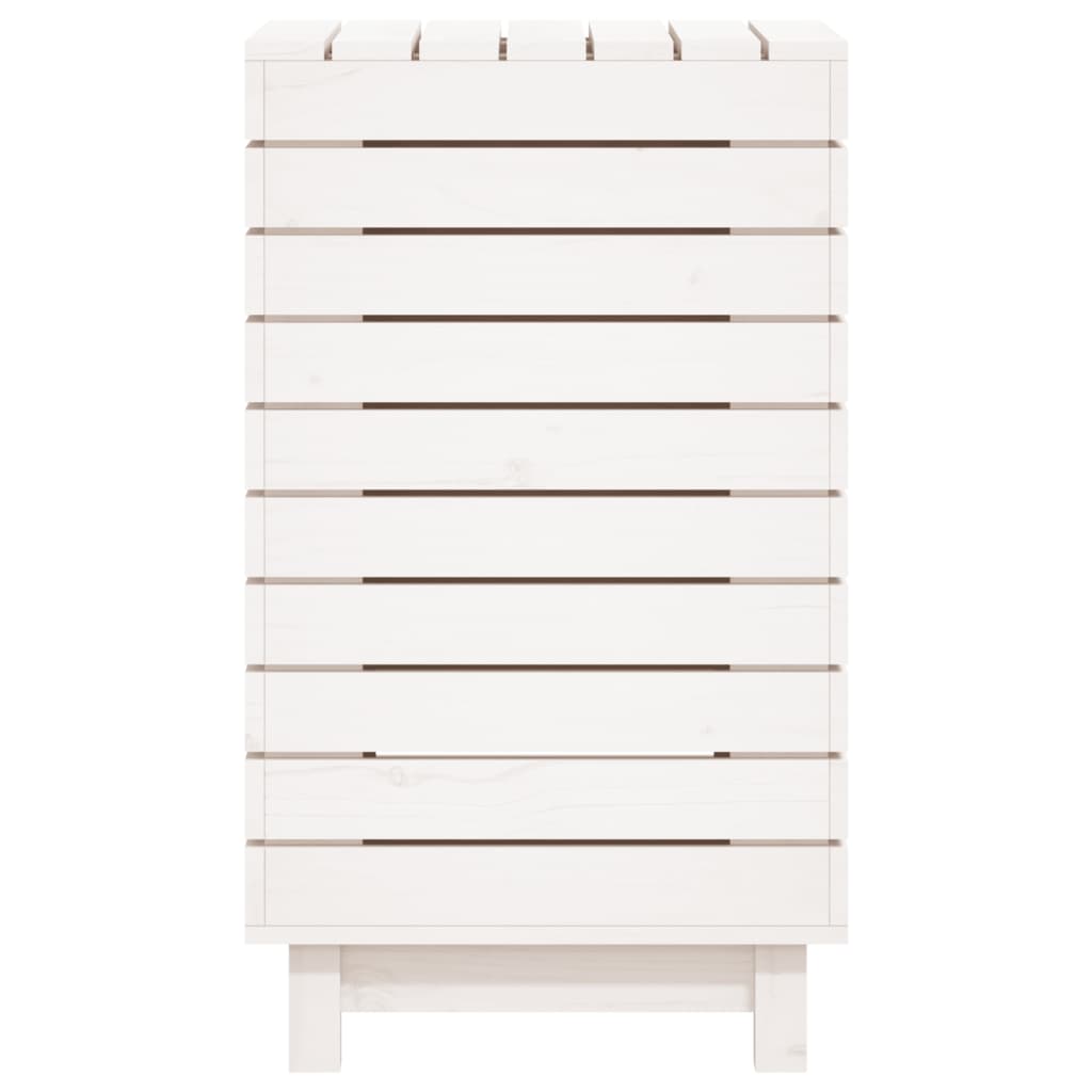 Laundry Basket White 44x44x76 cm Solid Wood Pine