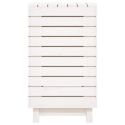 Laundry Basket White 44x44x76 cm Solid Wood Pine