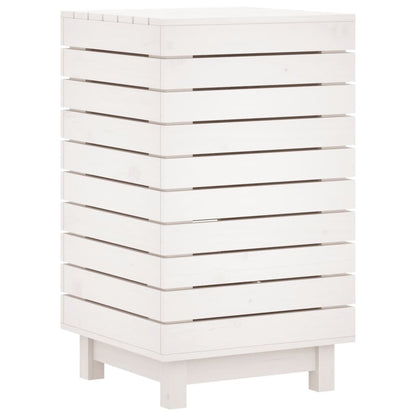 Laundry Basket White 44x44x76 cm Solid Wood Pine