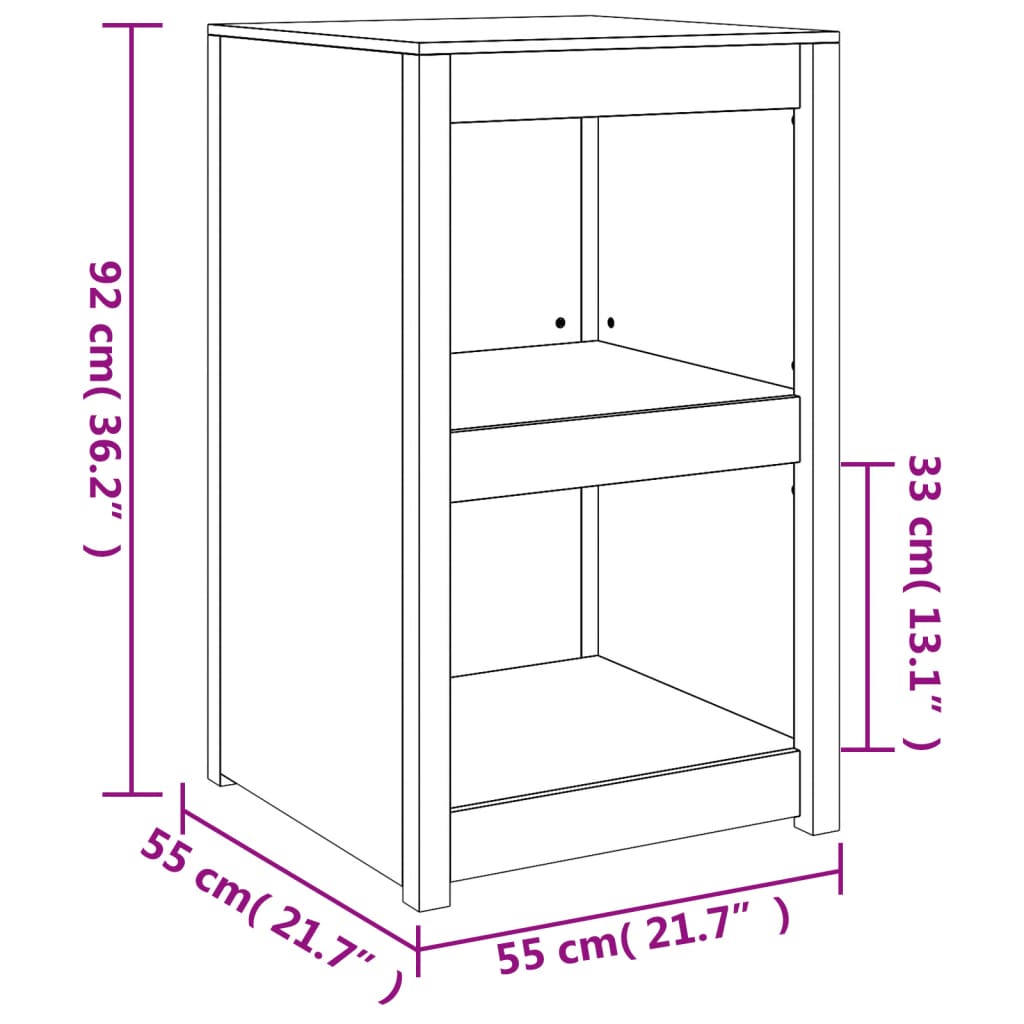 Outdoor Kitchen Cabinet White 55x55x92 cm Solid Wood Pine