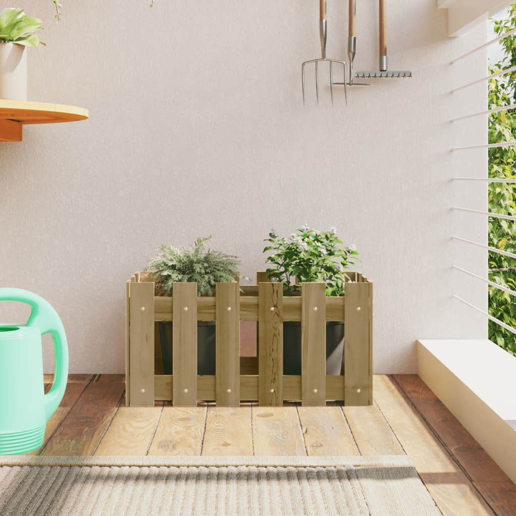 Garden Planter with Fence Design 60x30x30 cm Impregnated Wood Pine