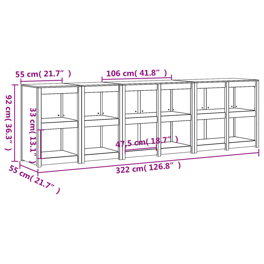 Outdoor Kitchen Cabinets 4 pcs Solid Wood Douglas