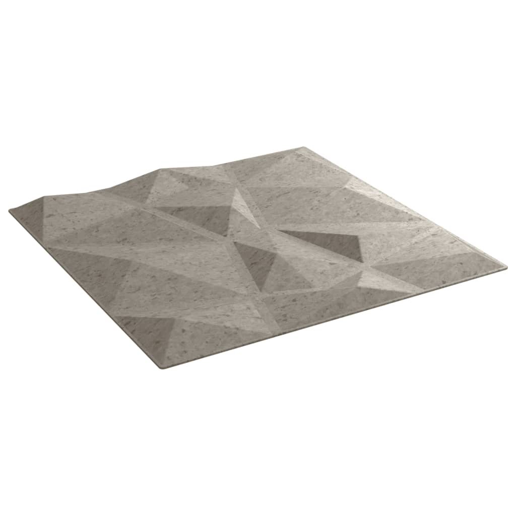 Wall Panels 48 pcs Concrete Grey 50x50 cm XPS 12 m² Diamond