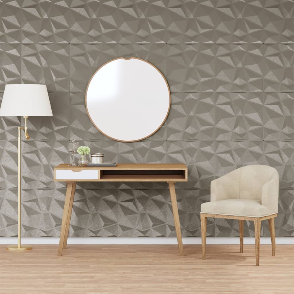 Wall Panels 48 pcs Concrete Grey 50x50 cm XPS 12 m² Diamond