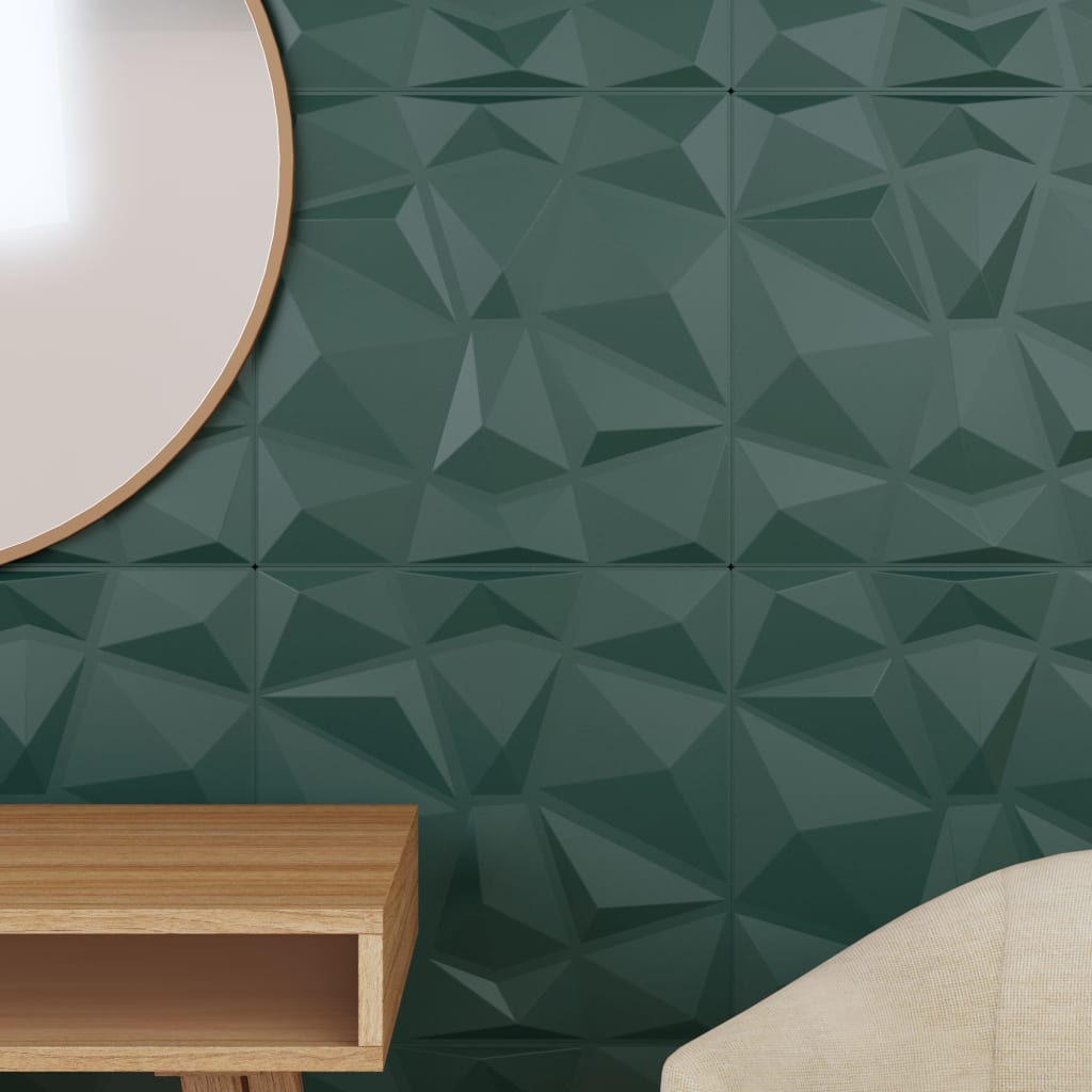 Wall Panels 24 pcs Green 50x50 cm XPS 6 m² Diamond