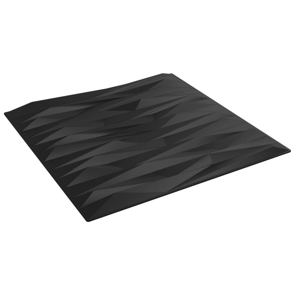 Wall Panels 12 pcs Black 50x50 cm XPS 3 m² Stone