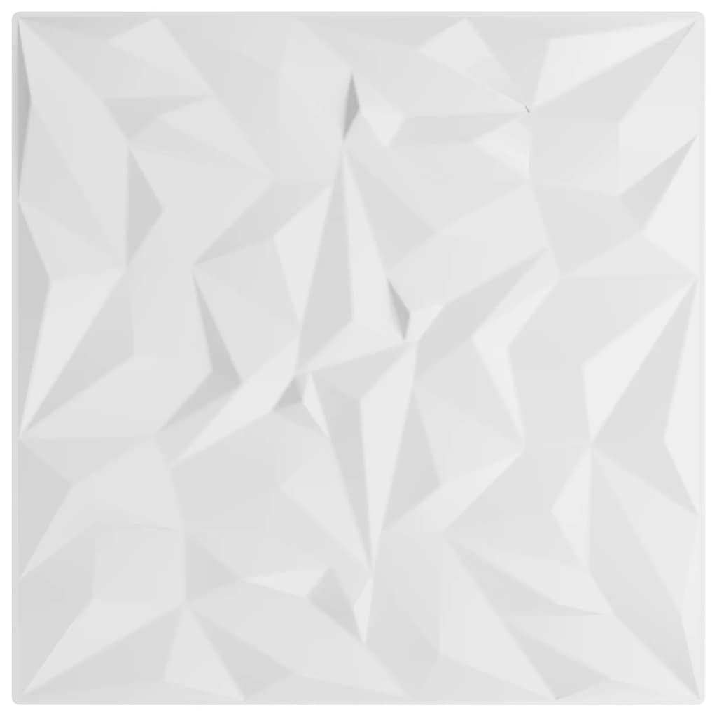 Wall Panels 12 pcs White 50x50 cm XPS 3 m² Amethyst