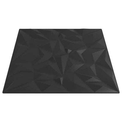 Wall Panels 24 pcs Black 50x50 cm XPS 6 m² Amethyst