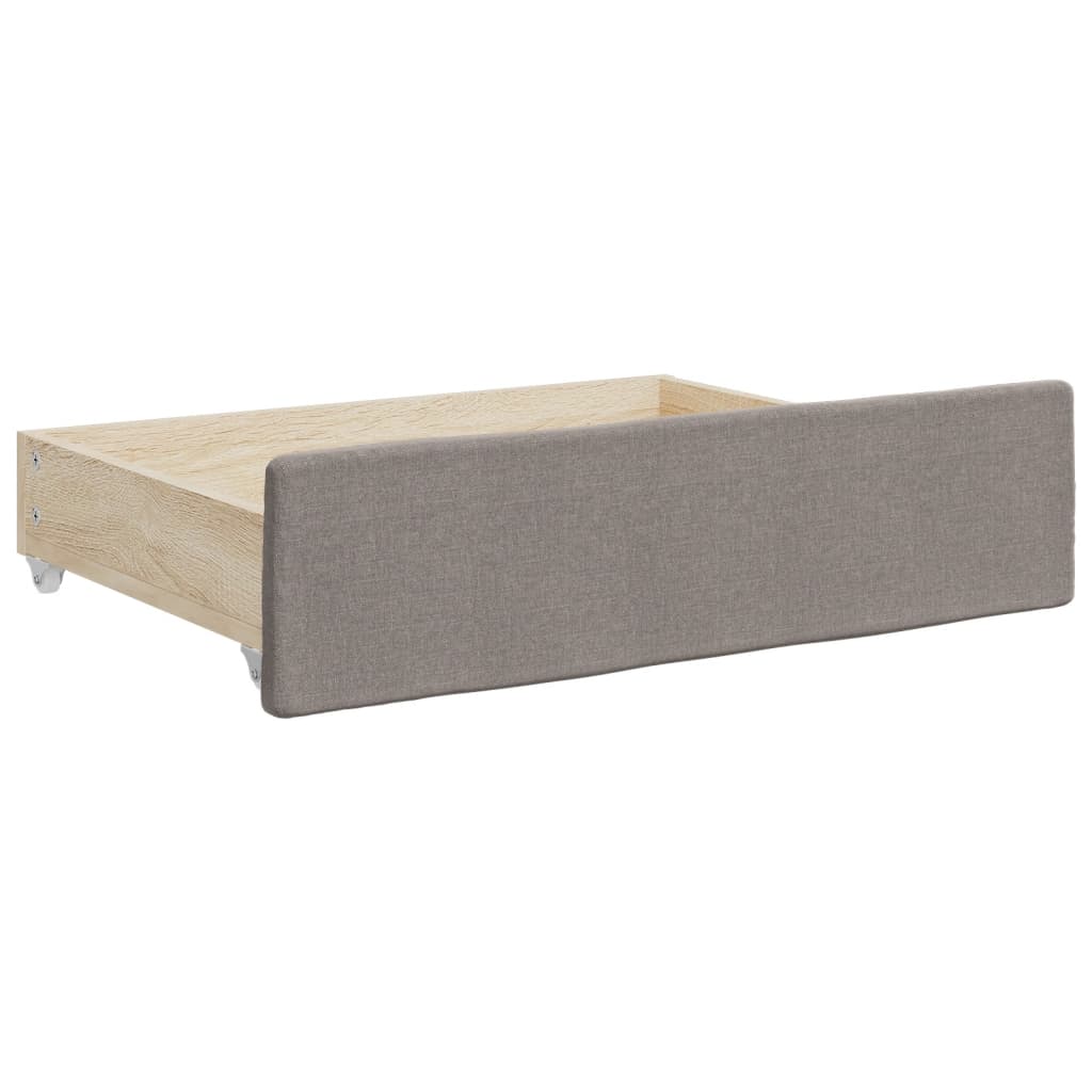 Bed Drawers 2 pcs Taupe Engineered Wood and Fabric