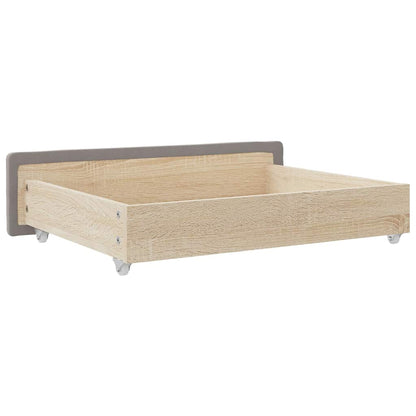 Bed Drawers 2 pcs Taupe Engineered Wood and Fabric