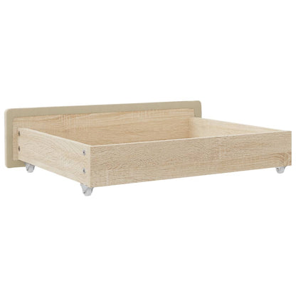 Bed Drawers 2 pcs Cream Engineered Wood and Fabric