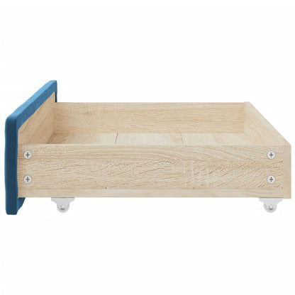 Bed Drawers 2 pcs Blue Engineered Wood and Velvet