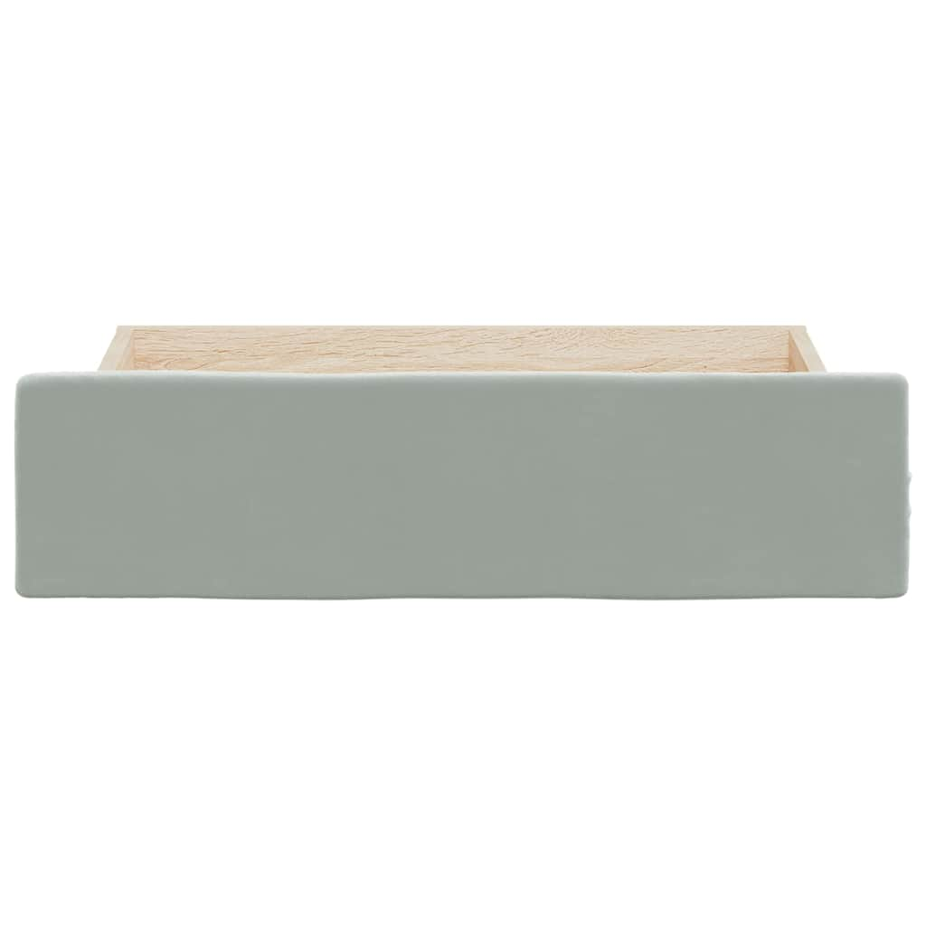 Bed Drawers 2 pcs Light Grey Engineered Wood and Velvet