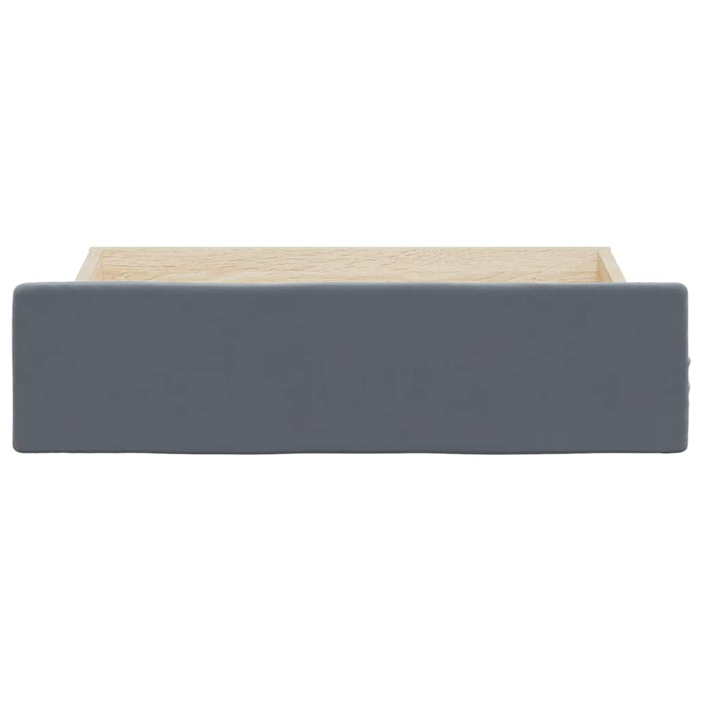 Bed Drawers 2 pcs Dark Grey Engineered Wood and Velvet