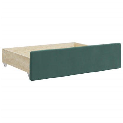 Bed Drawers 2 pcs Dark Green Engineered Wood and Velvet