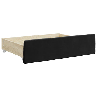 Bed Drawers 2 pcs Black Engineered Wood and Velvet