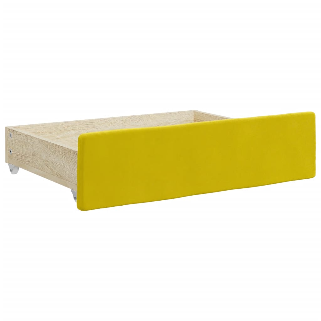 Bed Drawers 2 pcs Yellow Engineered Wood and Velvet