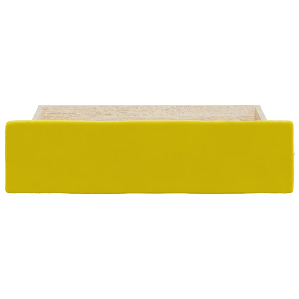 Bed Drawers 2 pcs Yellow Engineered Wood and Velvet