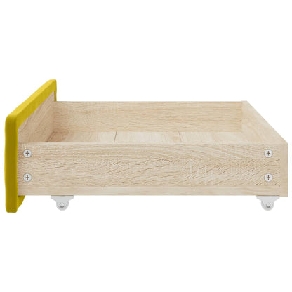 Bed Drawers 2 pcs Yellow Engineered Wood and Velvet