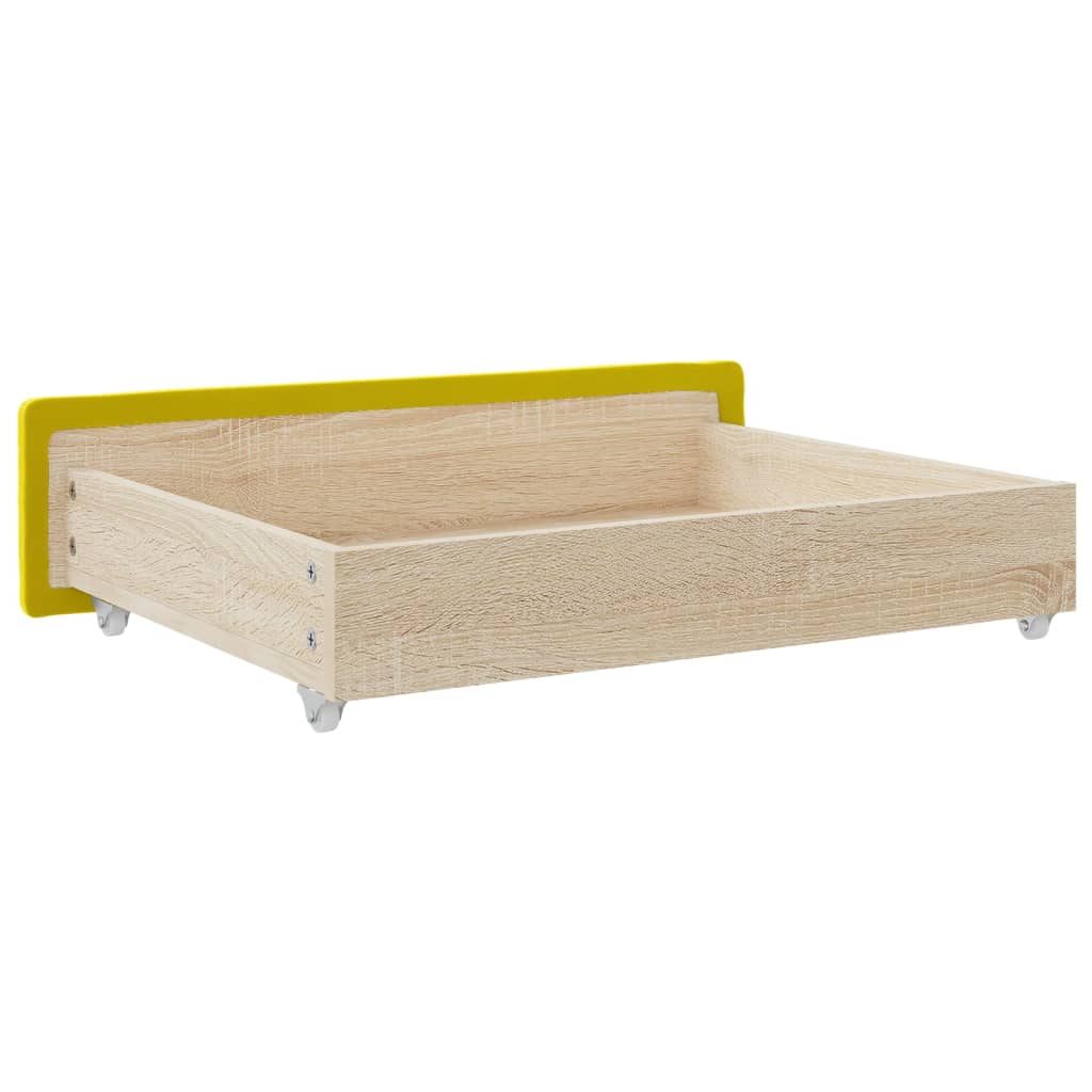 Bed Drawers 2 pcs Yellow Engineered Wood and Velvet