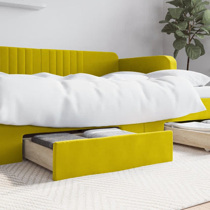 Bed Drawers 2 pcs Yellow Engineered Wood and Velvet