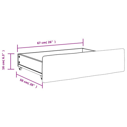 Bed Drawers 2 pcs White Engineered Wood and Faux Leather