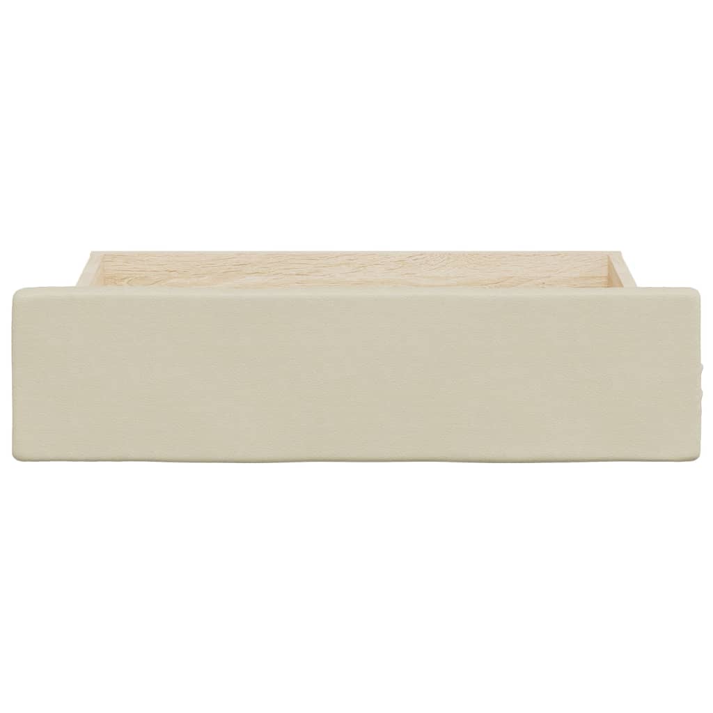 Bed Drawers 2 pcs Cream Engineered Wood and Faux Leather