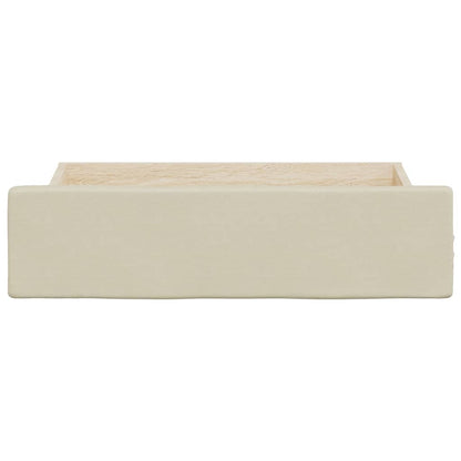 Bed Drawers 2 pcs Cream Engineered Wood and Faux Leather