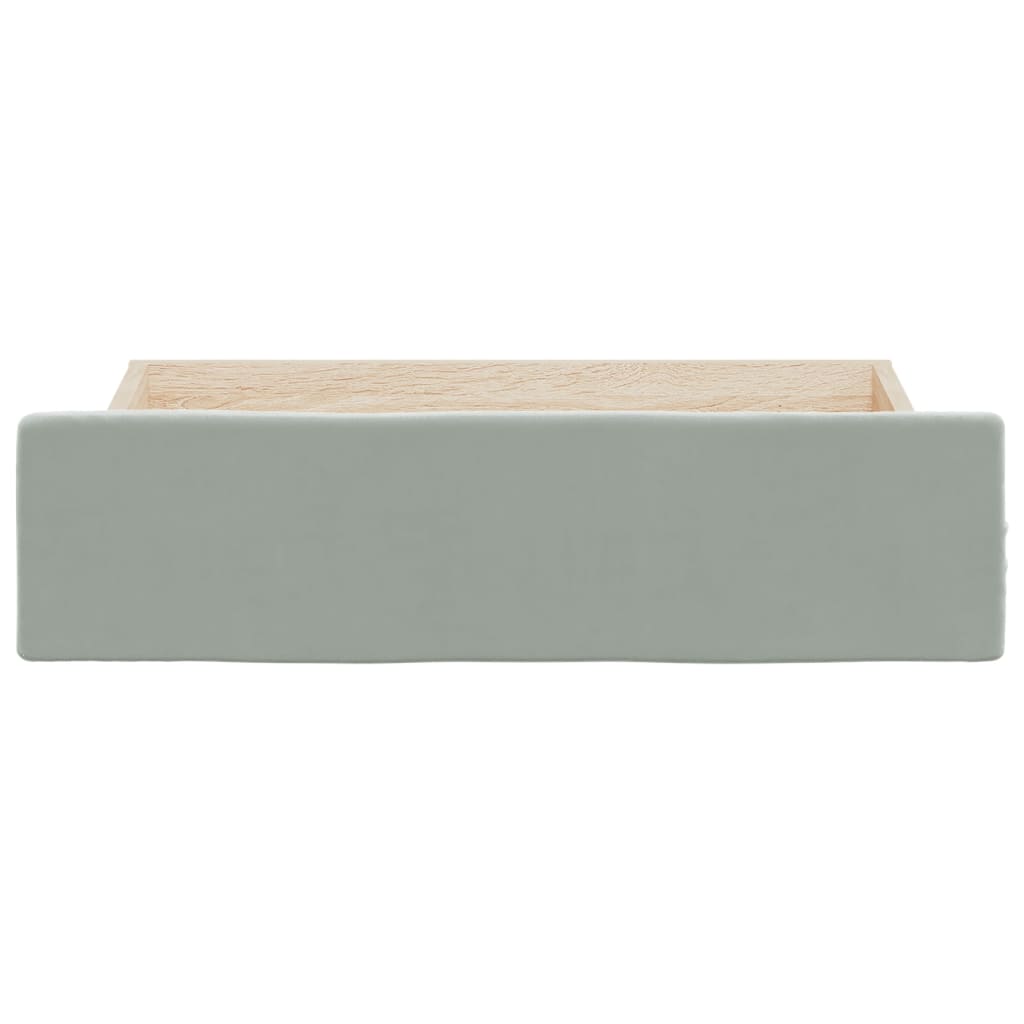 Bed Storage Drawers 2 pcs Light Grey Engineered Wood and Velvet