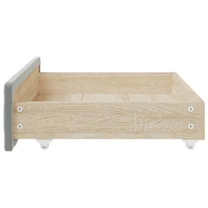 Bed Storage Drawers 2 pcs Light Grey Engineered Wood and Velvet