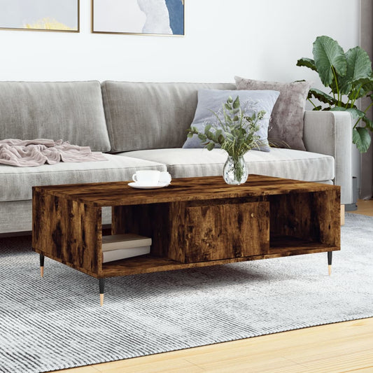 Coffee Table Smoked Oak 104x60x35 cm Engineered Wood