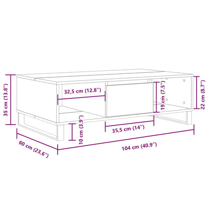 Coffee Table White 104x60x35 cm Engineered Wood