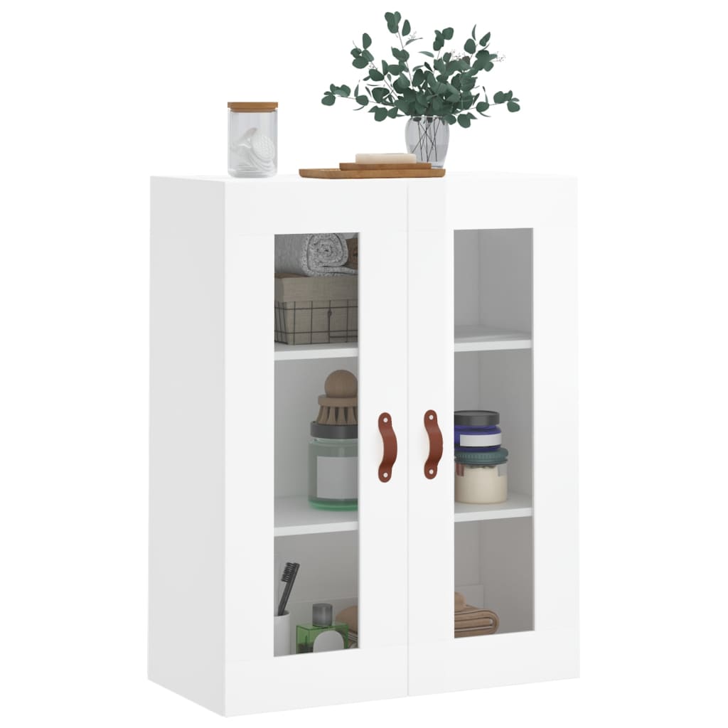 Wall Mounted Cabinet High Gloss White 69.5x34x90 cm