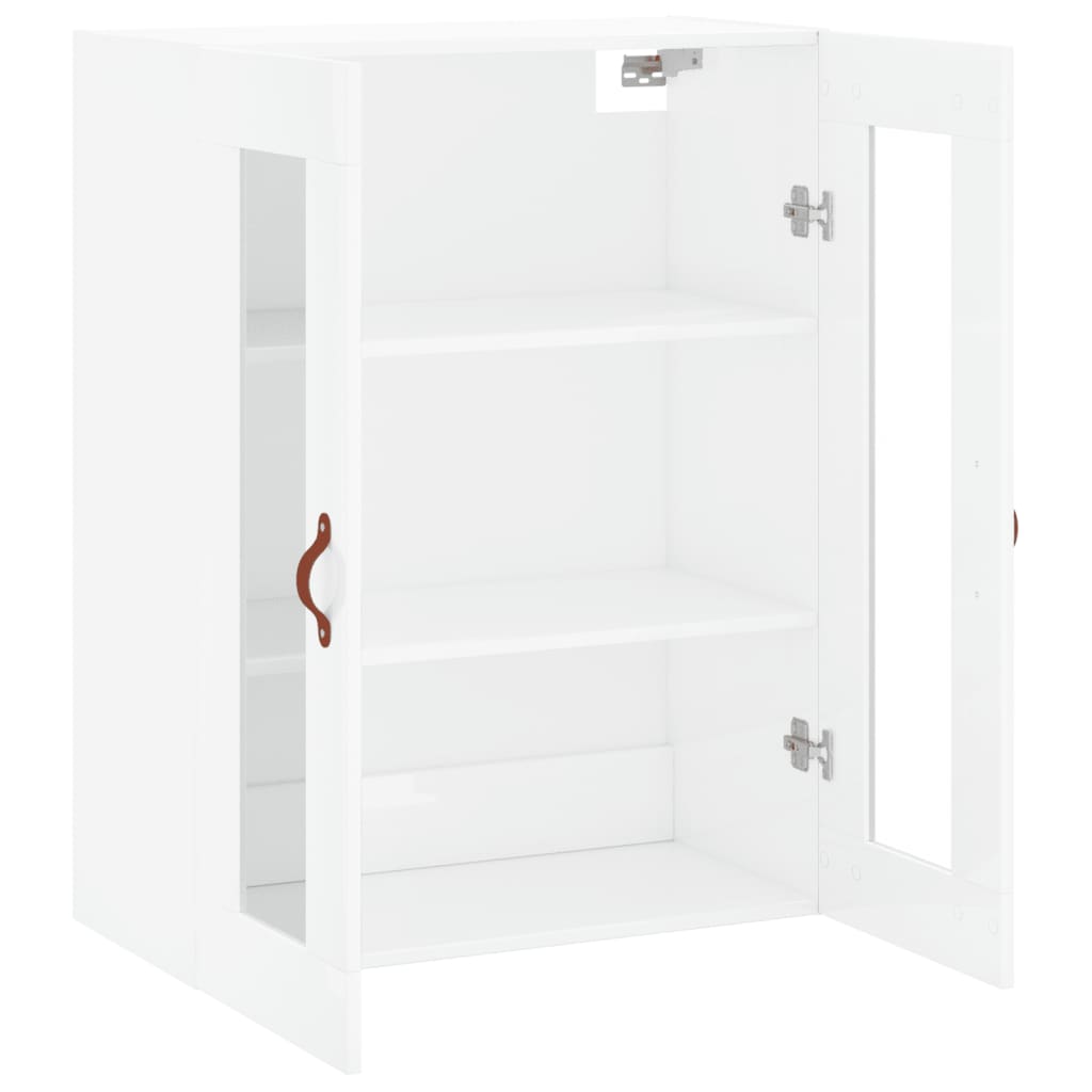 Wall Mounted Cabinet High Gloss White 69.5x34x90 cm